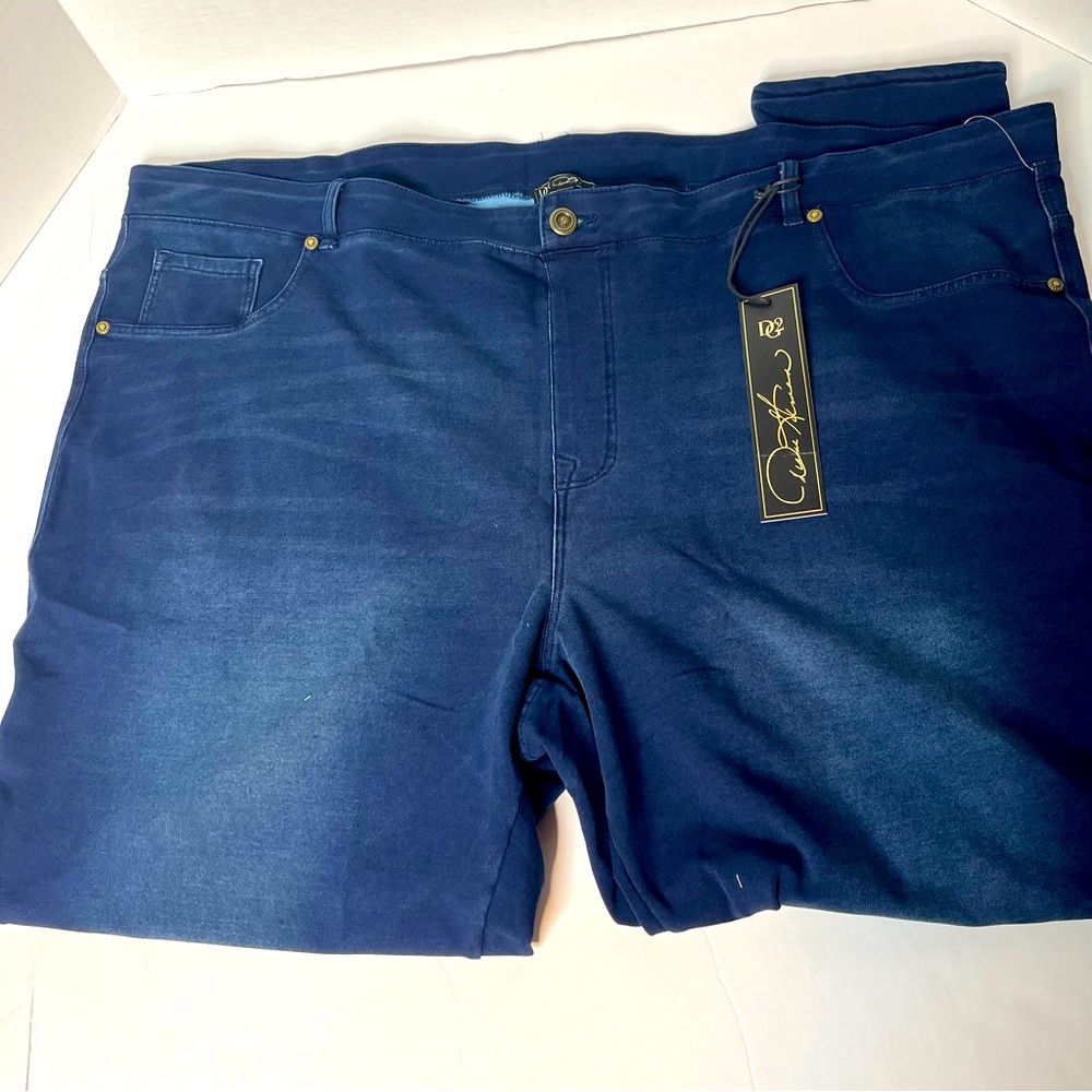 Diane Gilman Knit Flex STRETCH Skinny Jegging Jeans Indigo Blue Size 4XT NEW!